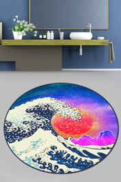 Mijölnir Tidal Wave Djt Alfombrilla de Baño Multicolor 120 cm